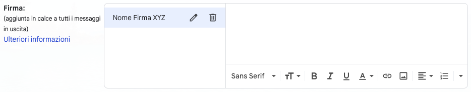 Schermata Personalizza Firma Gmail
