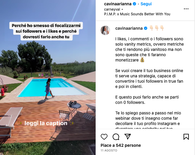 Esempio Descrizione Instagram reel lunga